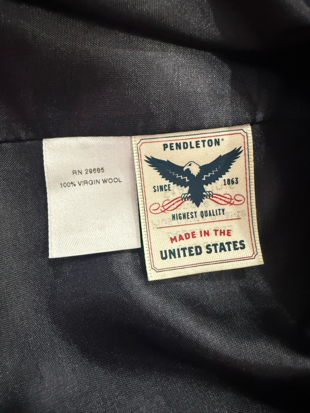 Pendleton Navy Double-Breasted Wool Trench Coat - Picture 6 of 7